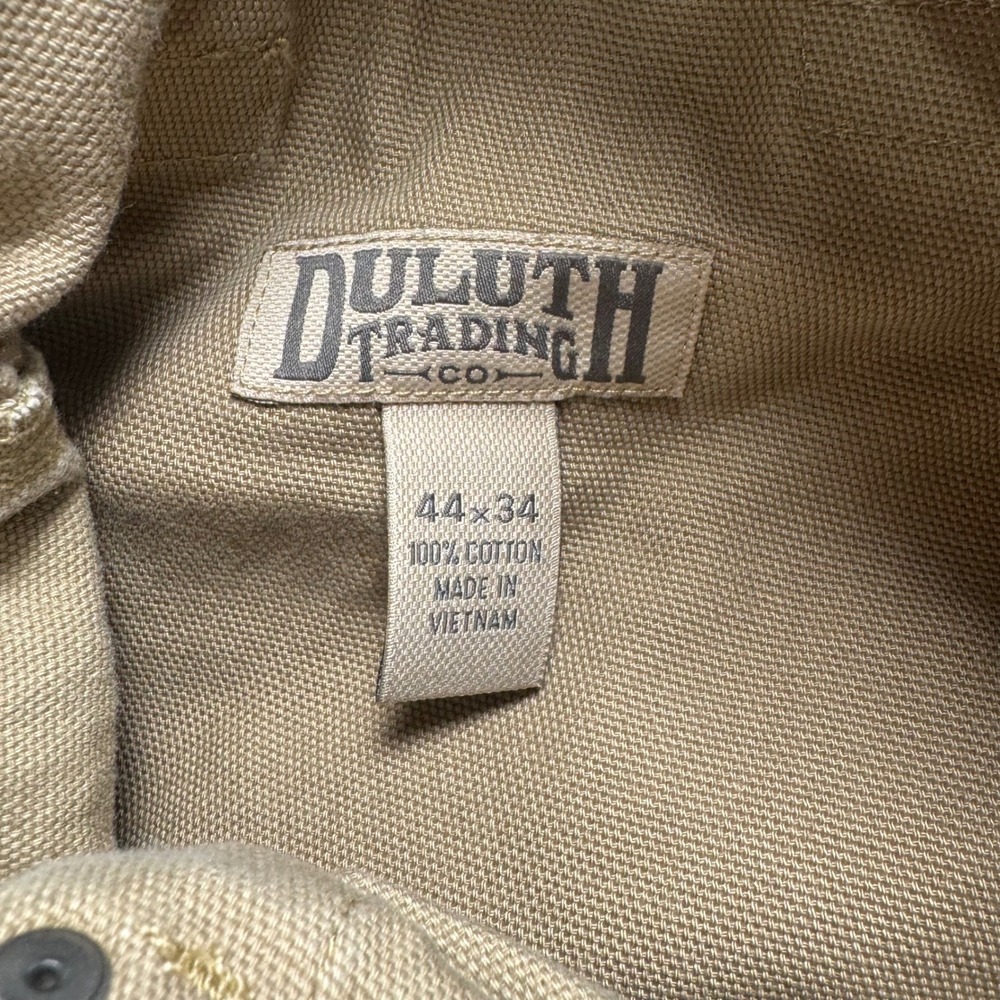 Duluth Trading Co Fire Hose Cargo Pants Mens 42x32 Tan Cotton Canvas Workwear - Picture 6 of 9